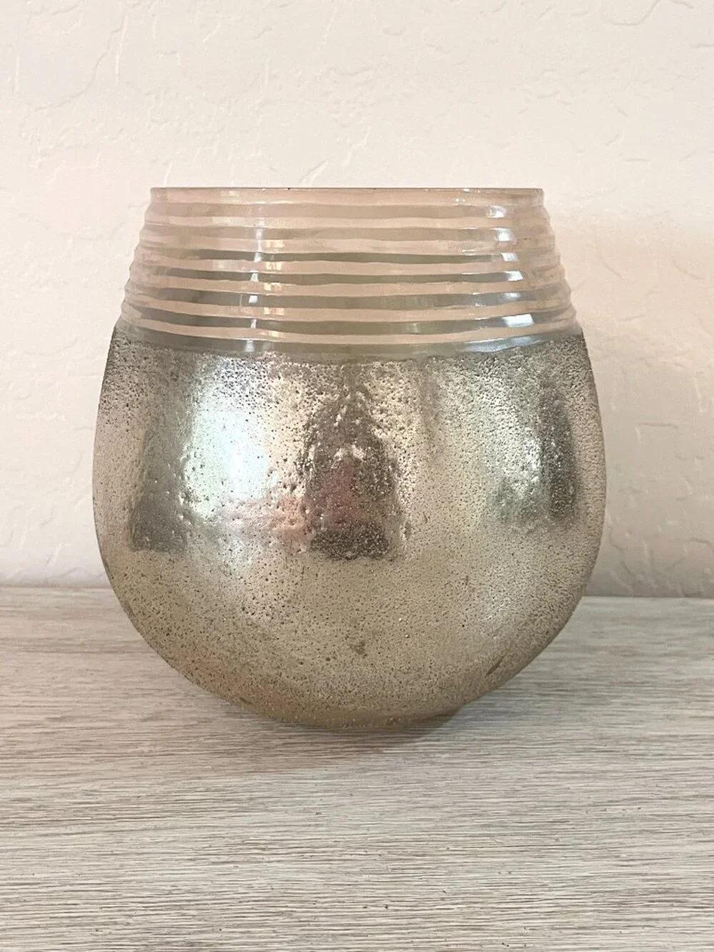 Rose Gold Metallic Pink Glass Vase Pot